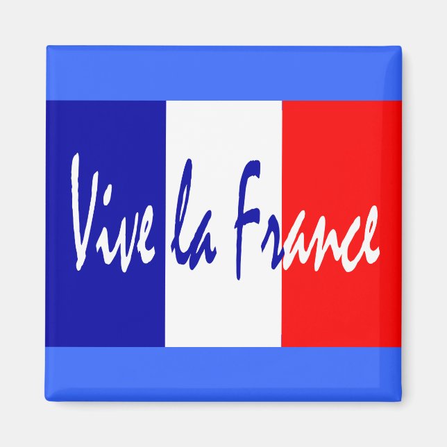 Imã Vive la France - Red, White, Blue French Flag (Frente)