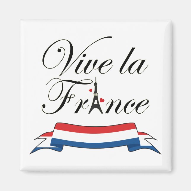 Imã Vive la France Typografia (Frente)