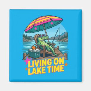 Imã Vivendo no Tempo do Lago Caça de Jacaré Verão