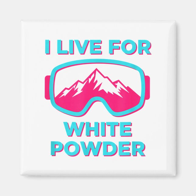 Imã Viver para snowboard de neve em pó branco (Frente)