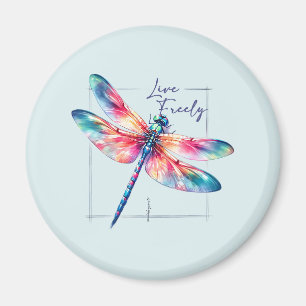 Imã Vivo Livremente - Inspiração Colorida Dragonfly