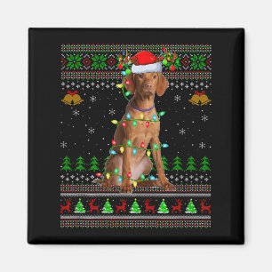 Imã Vizsla Cão Suéteres Feios de Natal Festa do Papai