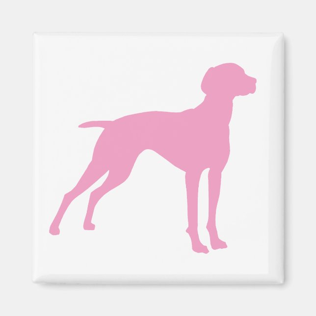 Imã Vizsla Dog Silhouette (rosa) (Frente)