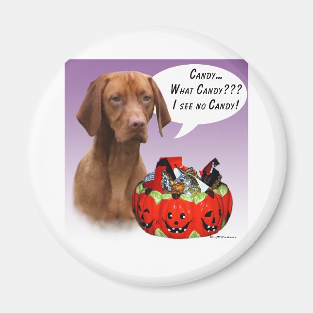 Imã Vizsla Halloween Candy (Frente)