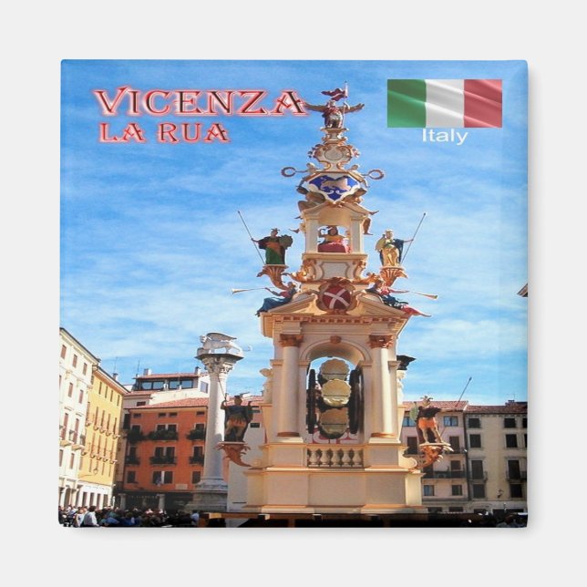 Imã VNT079 VICENZA, La Rua, Veneto, Itália, Cordilheir (Frente)