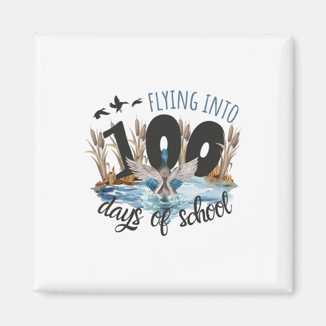 Imã Voando Para 100 Dias De Pato Escolar Caçando 100º (Frente)