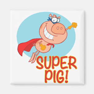 Imã voando super super-herói porco