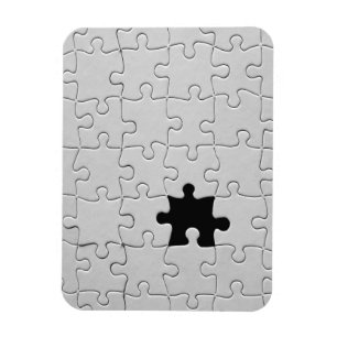 Ímã Você Completa Me Romântico Preto e Branco Jigsaw