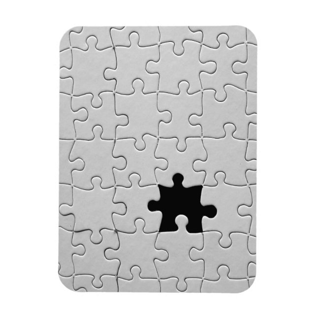 Ímã Você Completa Me Romântico Preto e Branco Jigsaw (Vertical)