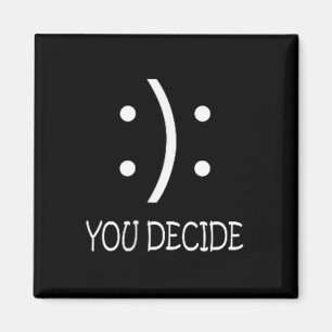 Imã Você Decide - Rosto Feliz ou Triste - Preto - Uni 