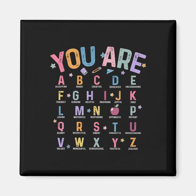 Imã Você É Alfabeto Letras Aprenda Abcs Inspiration Te (Frente)