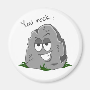 Imã Você é Doido! Pedra de Desenho Cinza Engraçada