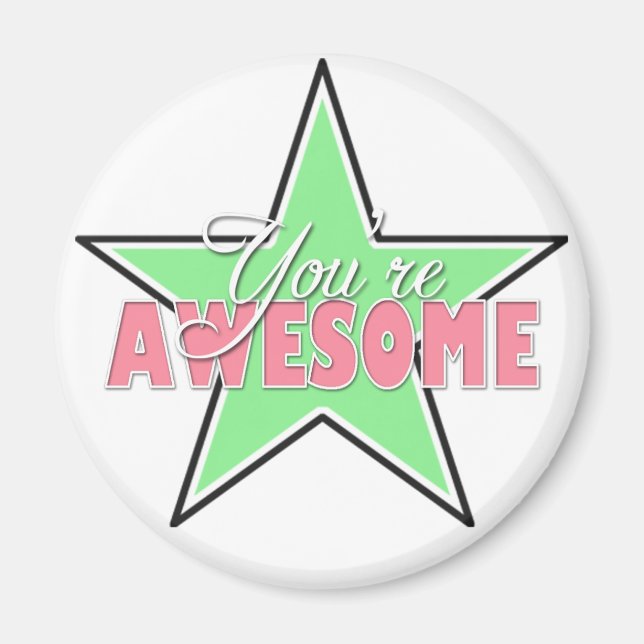 Imã Você é incrível - Magnetos de estrelas verdes e co (Frente)