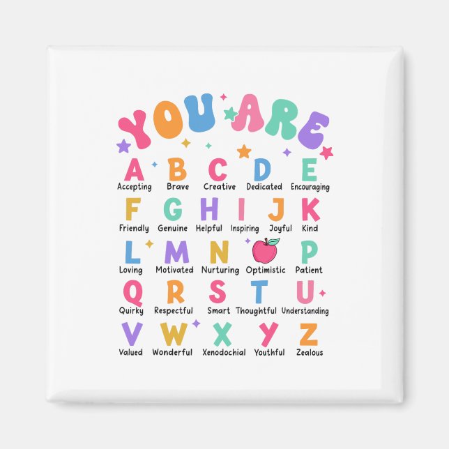 Imã Você É Letras Alfabeto Aprenda Abcs Inspiração Te (Frente)