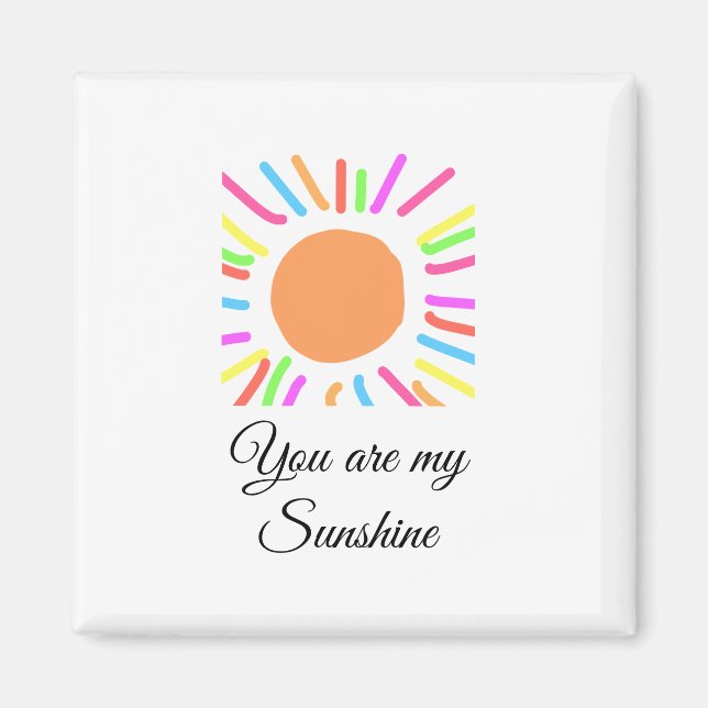 Imã você é meu raio solar amarelo alaranjado raios sol (Frente)