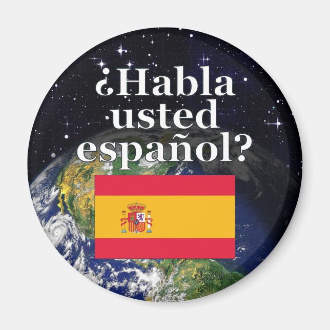 Imã Você fala espanhol? Em espanhol. Sinalizador e Ter (Frente)