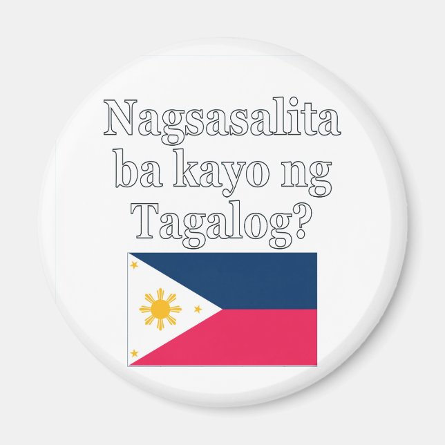 Imã Você fala Tagalog? no Tagalog. Sinalizador (Frente)