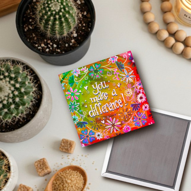 Imã Você faz uma diferença Bonito de tendências florai (Criador carregado)