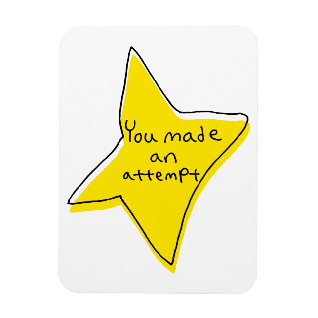 Ímã Você Fez Uma Tentativa - Estrela Amarela (Vertical)