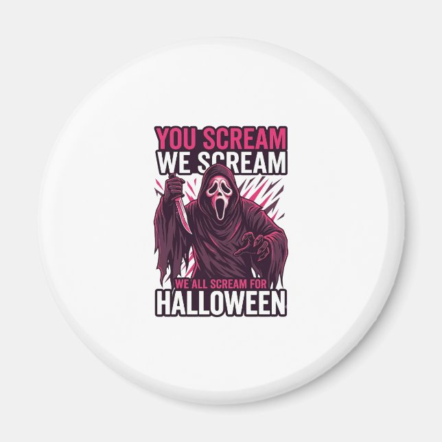 Imã Você Grita Nós Fantasma de Halloween Faca Sangrent (Frente)