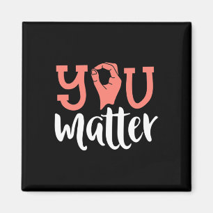 Imã Você importa a consciência surda, o símbolo ASL, o