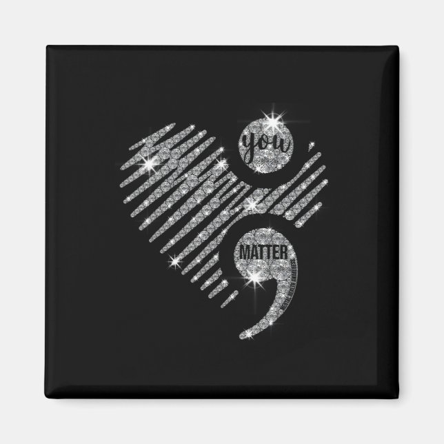 Imã Você Importa Semi Colon Heart Awartness (Sensibili (Frente)