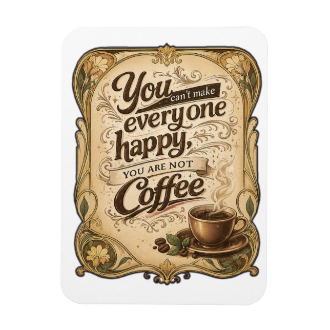 Ímã Você Não Pode Deixar Todo Mundo Feliz - Café (Vertical)