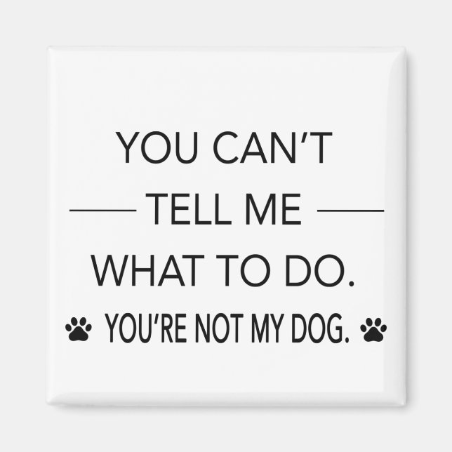 Imã Você não pode me dizer o que fazer. Você não é meu (Frente)