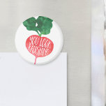 Imã Você Parece Radical | Veggie Pun<br><div class="desc">O engraçado design apresenta "você parece radishing" em tipografia de estilo branco escrita à mão, gravada com dentro a ilustração de rabanete vermelho de aquarela. Gatinho bonito para comida, chef, vegetariano ou noz de saúde na sua vida! Mais trocadilhos de vegetais disponíveis em nosso compro.</div>