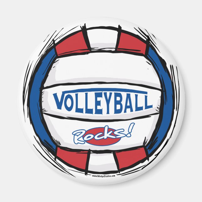 Imã Você Pode Ti-Lo Vermelho Azul De Voleibol (Frente)