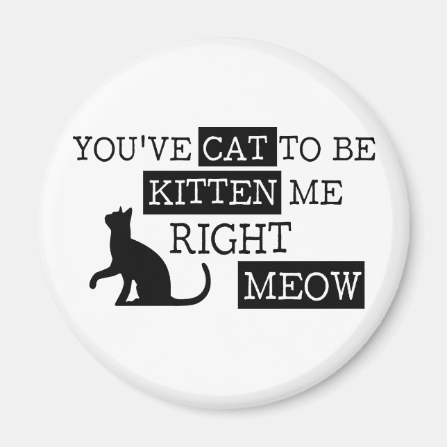 Imã Você tem que ser gatinho miando engraçado (Frente)