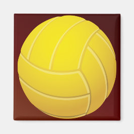 Imã Voleibol Amarelo Fundo Vermelho Terrível