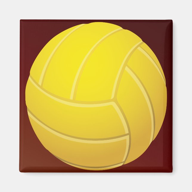 Imã Voleibol Amarelo Fundo Vermelho Terrível (Frente)