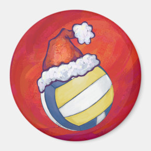 Imã Voleibol com chapéu de Natal