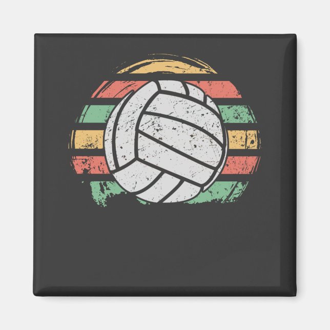 Imã Voleibol de Retro Vintage (Frente)