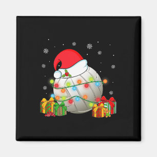 Imã Voleibol Esportes Natal Santa Hat Luzes de Natal