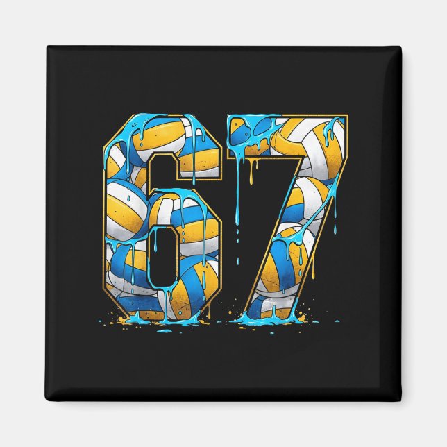 Imã Volleyball 67 Six Seven Srt Funny Gen Alpha Z Meme (Frente)