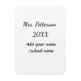 Ímã Voltar à escola adicionar nome do professor nome a