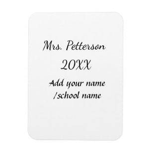 Ímã Voltar à escola adicionar nome do professor nome a