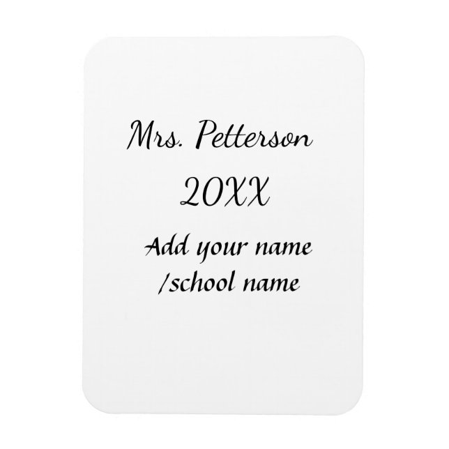 Ímã Voltar à escola adicionar nome do professor nome a (Vertical)