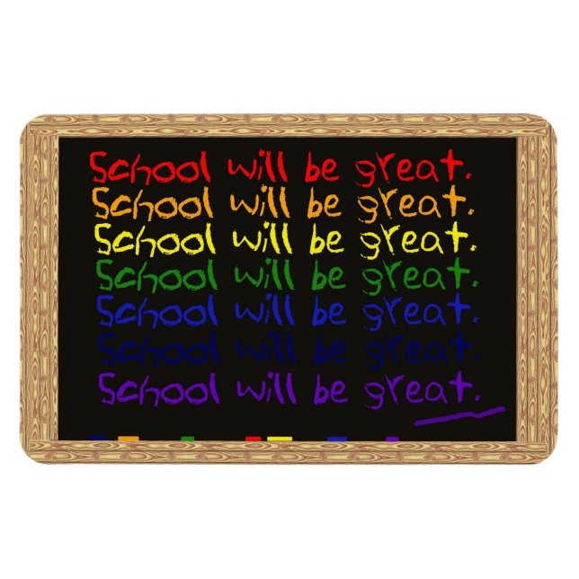 Ímã Voltar ao Escrevendo do quadro negro da escola (Horizontal)