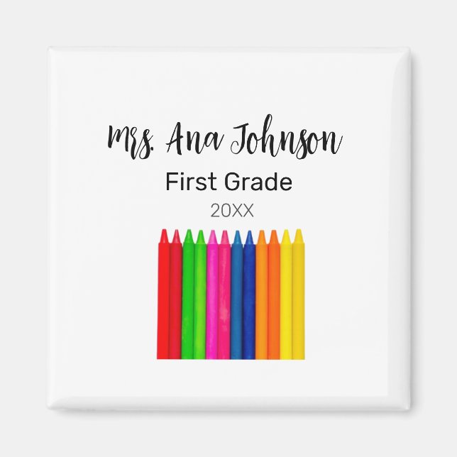 Imã Voltar aos lápis da escola adicionar classe de nom (Frente)