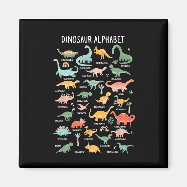 Imã Voltar Às Escolas Tipos De Dinossauros Identifica  (Frente)