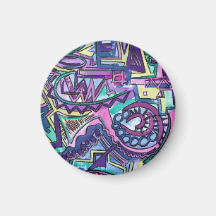 Imã Vontade Livre-Arte abstrata pintada à mão