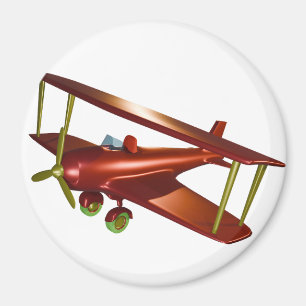 Imã Voo Aerospace de Avião Vermelho Divertido