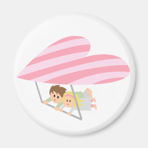 Imã Vôo bonito do casal em um cair-planador