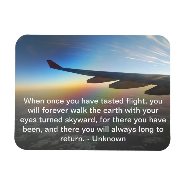 Ímã Voo do avião contra Colorida Setting Sun (Horizontal)