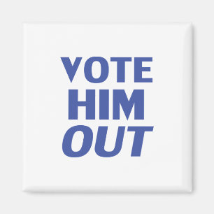 Imã "Vota-o para fora", azul branco -