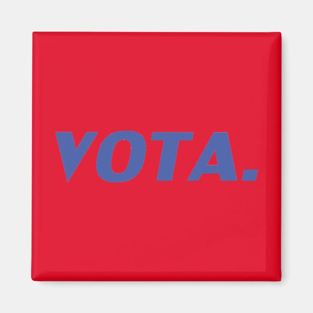 Imã Vota vota em espanhol azul vermelho político moder (Frente)