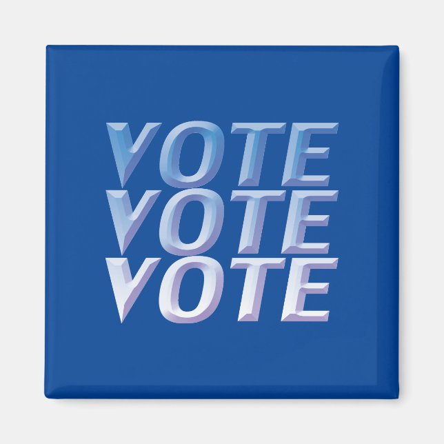 Imã votação - Azul, branco, magneta (Frente)